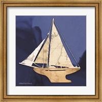 Framed Sailboat Blue I