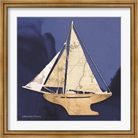 Framed Sailboat Blue I