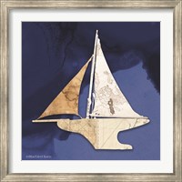 Framed Sailboat Blue III