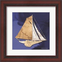 Framed 'Sailboat Blue IV' border=