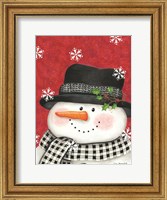 Framed Holly & Black Plaid Snowman