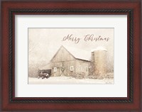 Framed Merry Christmas Farm