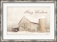 Framed Merry Christmas Farm