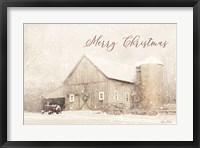 Framed Merry Christmas Farm