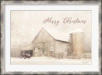 Framed Merry Christmas Farm