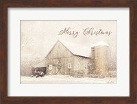 Framed Merry Christmas Farm