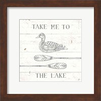 Framed 'Lake Sketches VII' border=