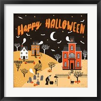 Framed Spooky Village IV Happy Halloween