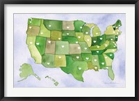 Framed USA Capital Map