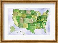 Framed USA Capital Map