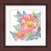 Framed Peony in the Pink II on White