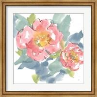 Framed Peony in the Pink I on White
