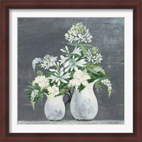 Framed 'Later Summer Bouquet III White Vase' border=