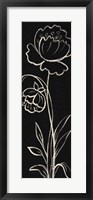 Framed Black Floral II Crop