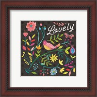 Framed 'Budding Beauty II Dark' border=