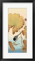 Framed Japanese Wagtail on Lotus Plant, 1925-1936