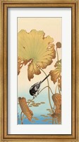Framed Japanese Wagtail on Lotus Plant, 1925-1936