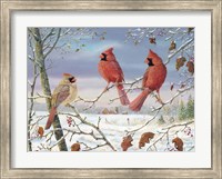 Framed First Snow Cardinals