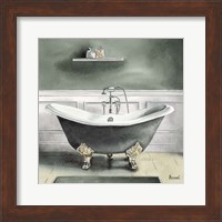 Framed Smoky Gray Bath I