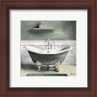 Framed 'Smoky Gray Bath I' border=