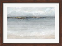 Framed Serene Sea Grey Gold Landscape
