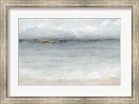 Framed Serene Sea Grey Gold Landscape