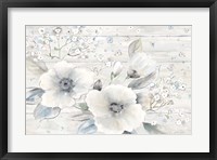 Framed Vintage Bouquet on Wood landscape