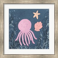 Framed Mermaid and Octopus Navy II