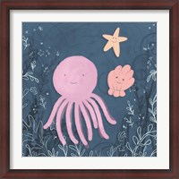 Framed Mermaid and Octopus Navy II