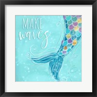 Framed 'Make Waves I' border=