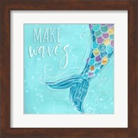 Framed 'Make Waves I' border=