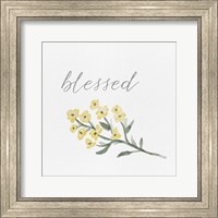 Framed 'Wildflowers and Sentiment I' border=