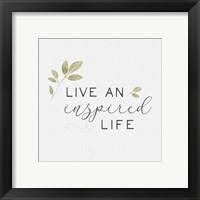 Framed 'Inspired Life I' border=