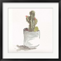 Framed Watercolor Cactus Still Life II