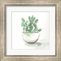 Framed 'Watercolor Cactus Still Life III' border=