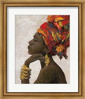 Framed Portrait of a Woman II (gold bracelets)