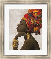 Framed 'Portrait of a Woman II (gold bracelets)' border=