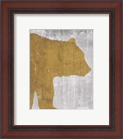 Framed 'Rustic Lodge Animals Bear on Grey' border=