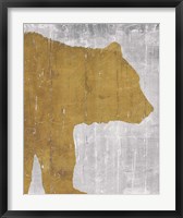Framed Rustic Lodge Animals Bear on Grey