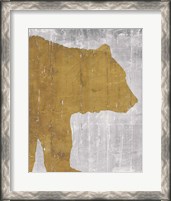 Framed Rustic Lodge Animals Bear on Grey