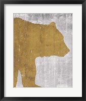 Framed 'Rustic Lodge Animals Bear on Grey' border=