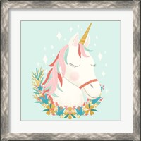 Framed 'Unicorns and Flowers I' border=