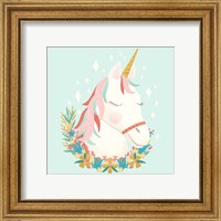 Framed 'Unicorns and Flowers I' border=