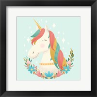 Framed Unicorns and Flowers II