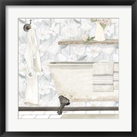 Framed White Floral Bath II
