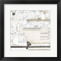 Framed White Floral Bath II