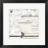 Framed 'White Floral Bath II' border=