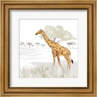Framed 'Serengeti Giraffe Square' border=