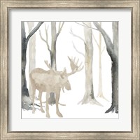 Framed Winter Forest Moose
