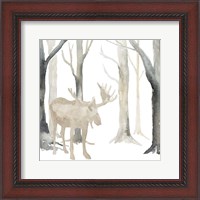 Framed Winter Forest Moose